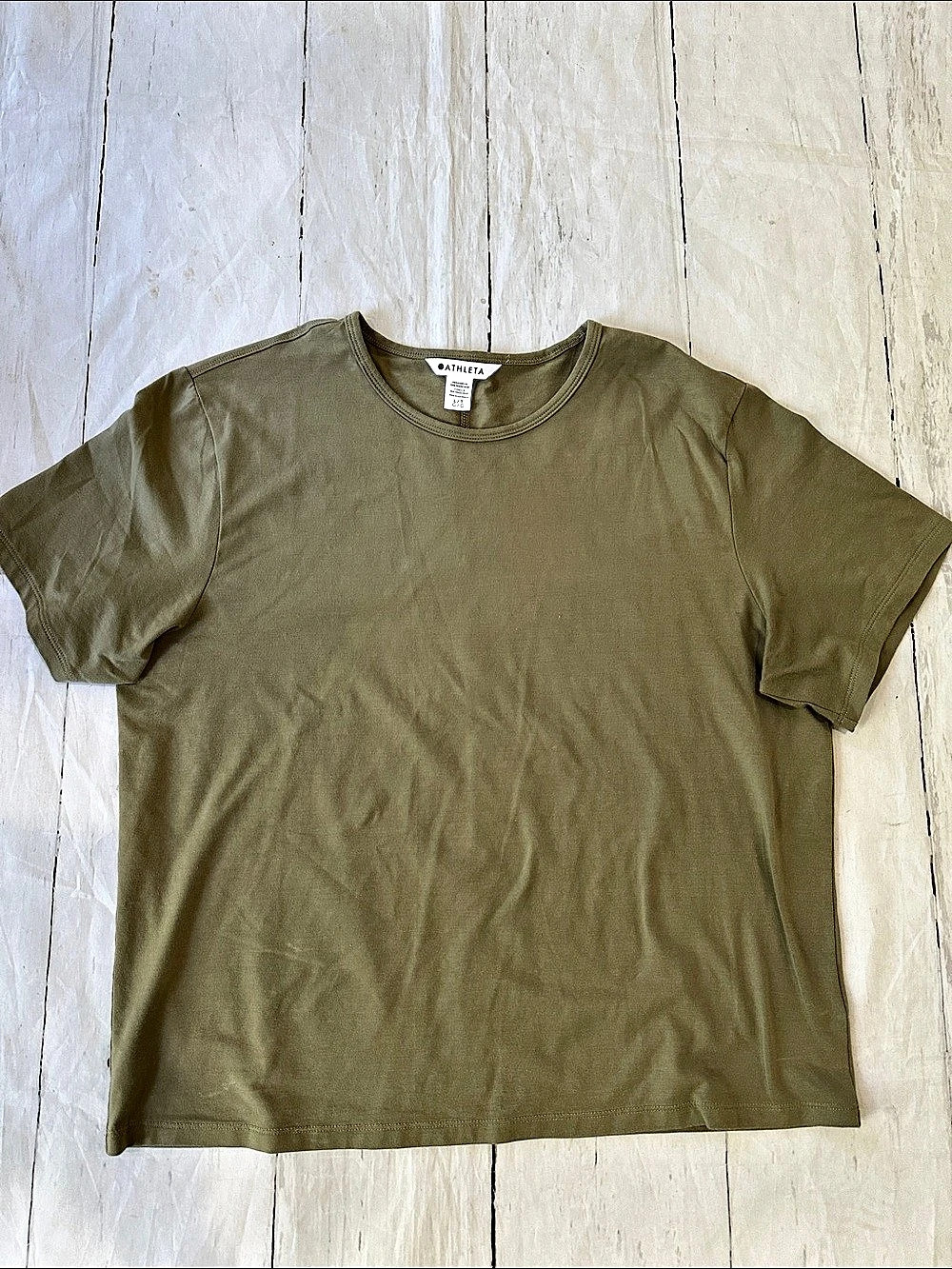 Athleta Boxy Tee Short Sleeve Top in Green 
Large LongTall VGUC